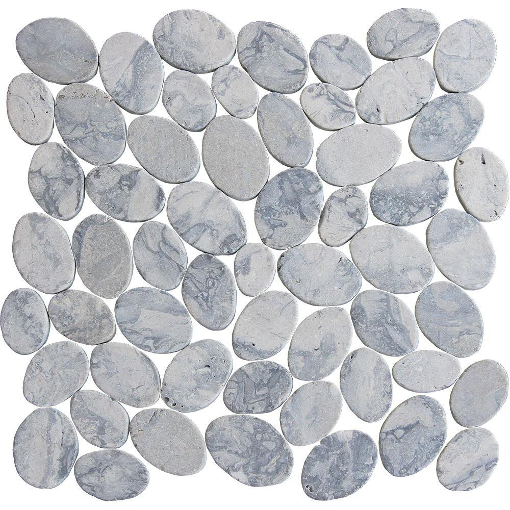 WEB Ocean Stones Coin Grey and White Stone