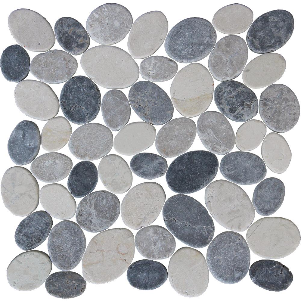 WEB Ocean Stones Coin Light Grey Dk Grey White
