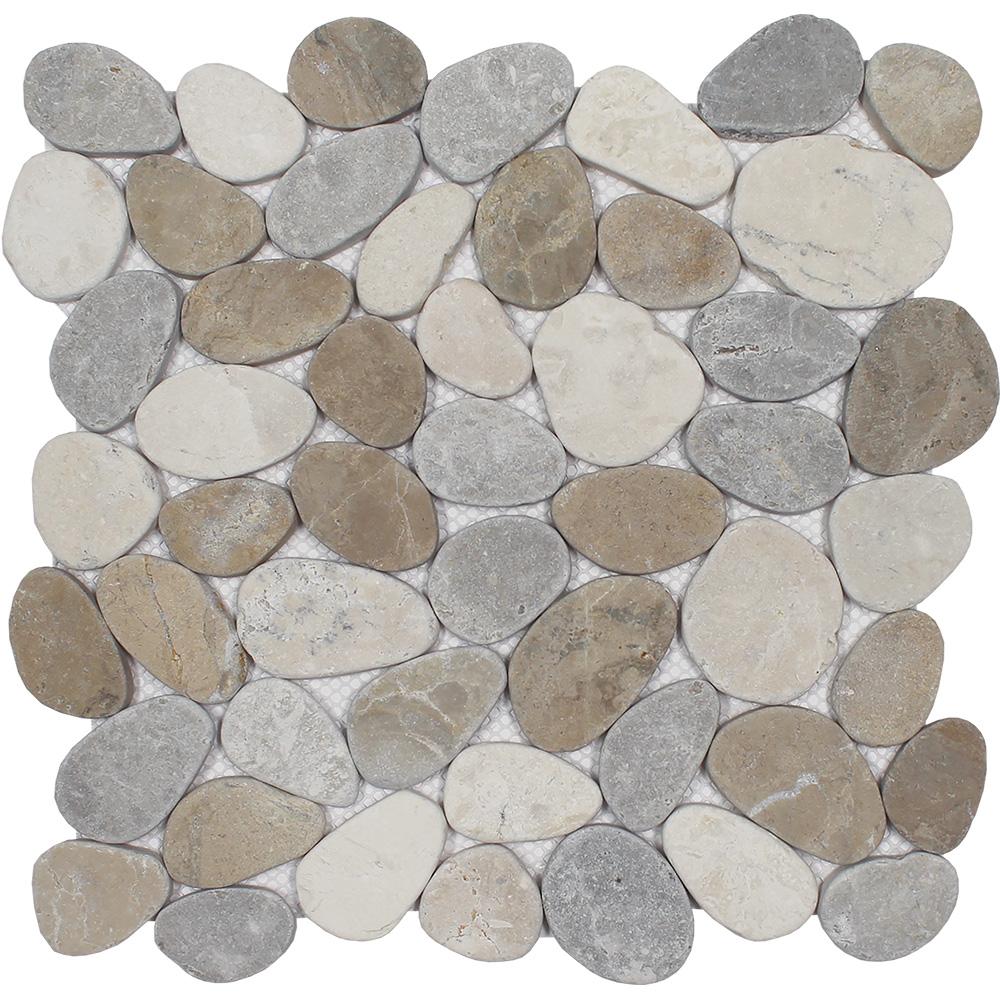 WEB Ocean Stones Coin Light Grey Tan