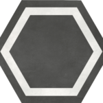 7x8 Form Graphite Hexagon Frame Porcelain Tile 1