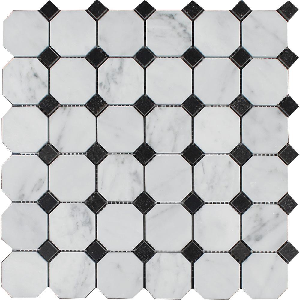 WEB White Carrara Black Octagon
