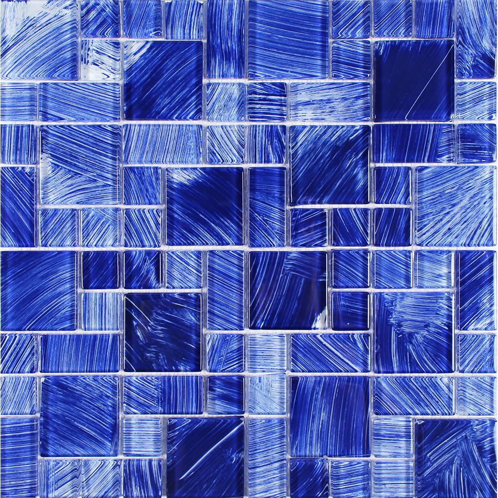 WEB Watercolors Navy Blue Random Mosaic