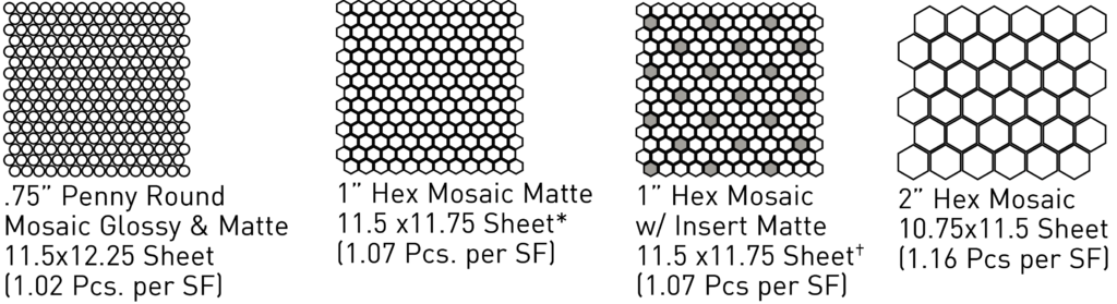 soho hex mosaics sizes