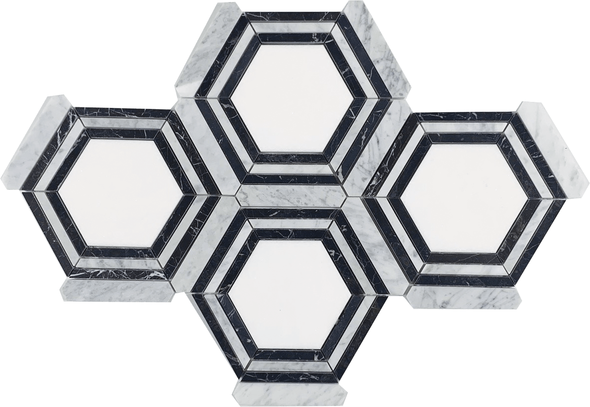 Bexagon Range Thassos Carrara Nero Black 2