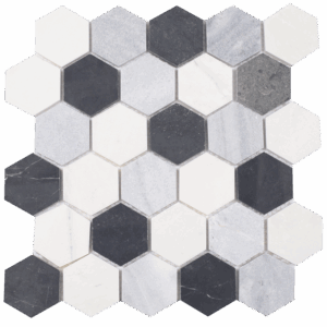METROPOLITAN BLEND HEXAGON WHITE, GREY AND BLACK