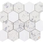 WEB Venice Blue DolomiteTerrazzo Honed Random Mosaic