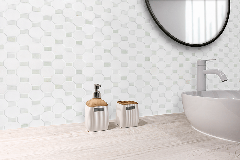 Welcome 14 Metro Blend Thassos Octagon Dot